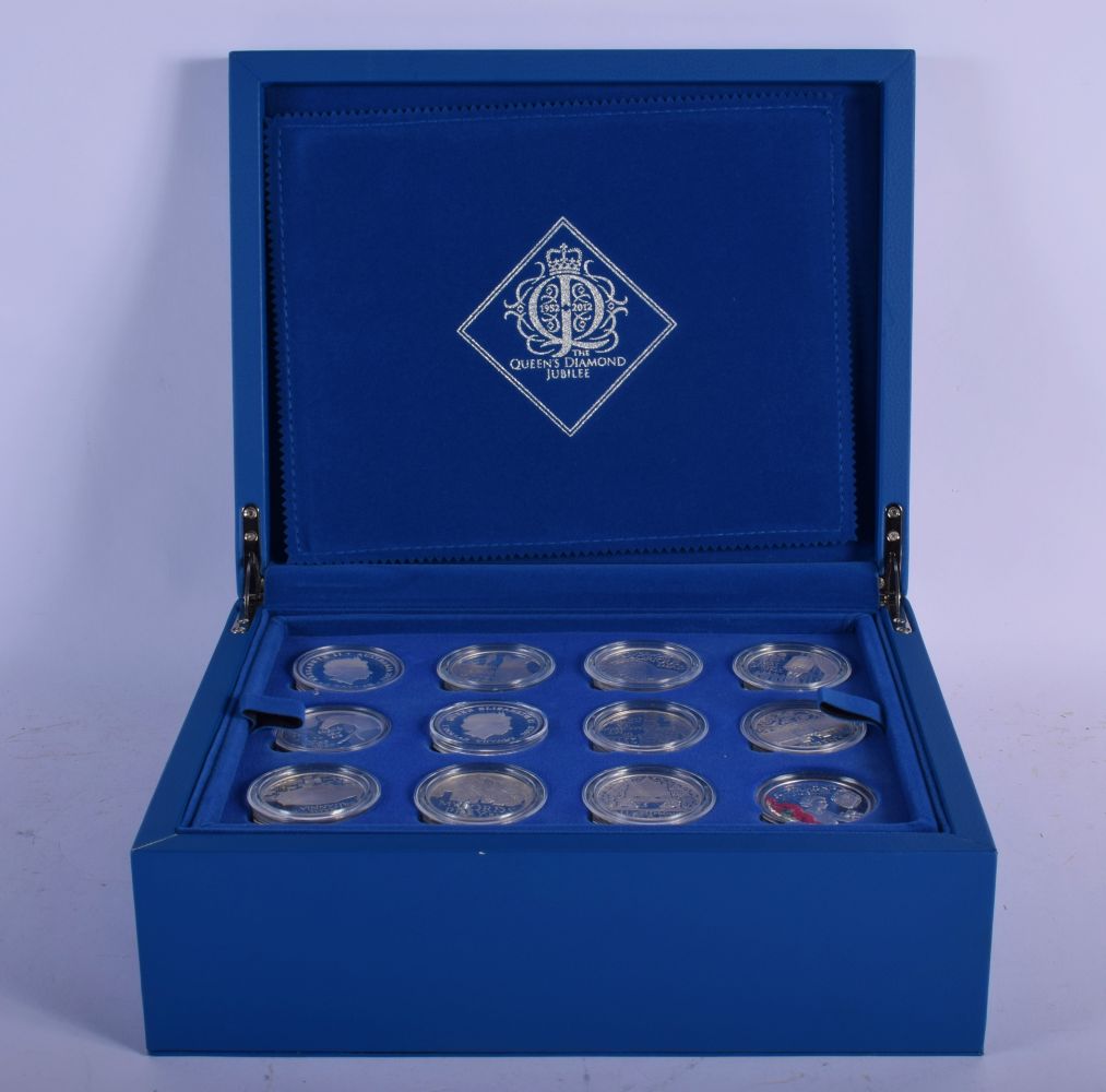 A SET OF QUEENS DIAMOND JUBILEE FAMILY TREE SILVER COINS. (qty)