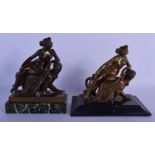 A MATCHED PAIR OF 19TH CENTURY EUROPEAN BRONZE FIGURES OF ARIADNE AND THE PANTHER one modelled by Da