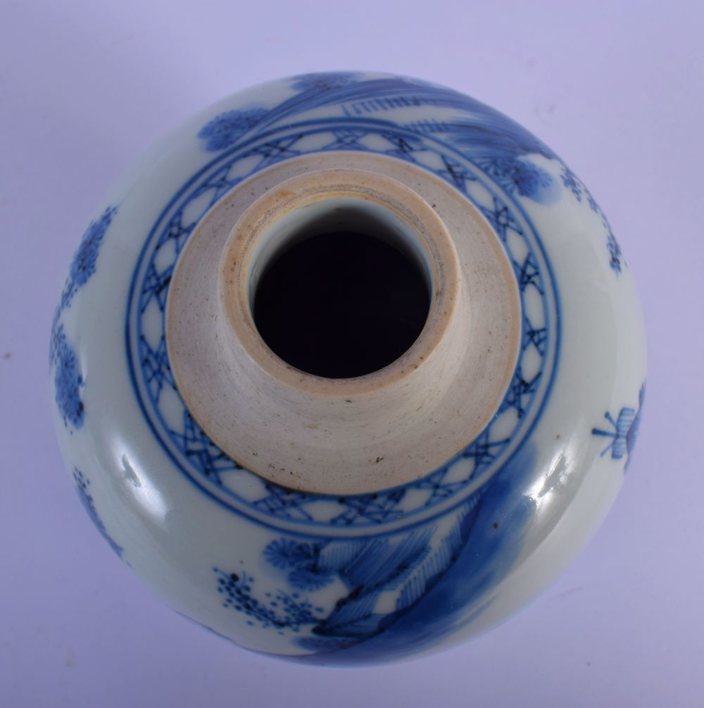 A LATE 17TH/18TH CENTURY CHINESE BLUE AND WHITE PORCELAIN GINGER JAR Kangxi/Yongzheng. 16 cm x 8 cm. - Bild 4 aus 12
