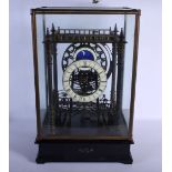 A CONTEMPORARY ROLLING BALL SKELETON CLOCK. 62 cm x 40 cm.