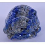 A Carved Lapis Lazuli boulder in the form of a turtle.9.5cm.