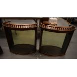 A LOVELY PAIR OF ANTIQUE APOTHECARY CABINETS with bobbin turnings. 72 cm x 60 cm.