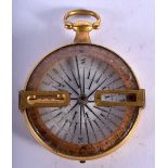 AN ANTIQUE POCKEY COMPASS WITH SIGHTS. 5.4cm diameter, weight 93.8g