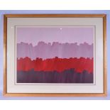Sharon Gee framed acrylic on canvas entitled " Horizontal lines II " 55 x 75 cm.