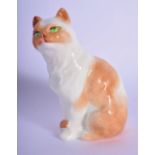 ROYAL WORCESTER FIGURE OF A SHORT HAIRED CAT MODELLED BY FRIEDA DOUGHTY, BLACK MARK. 8.5cm high