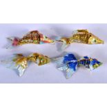 FOUR CLOISONNÉ FISH PENDANTS. 9.5cm x 3cm, weight 53g (4)