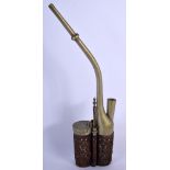 A LATE 19TH CENTURY CHINESE PAKTONG OPIUM PIPE with open work body. 30 cm high.