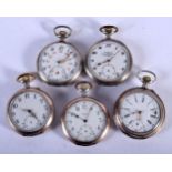 5 ANTIQUE SILVER POCKET WATCHES, various sizes (5)