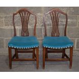 A pair of George III ash dining Chairs 95 x 49 x 40 cm. (2).