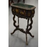 A 19TH CENTURY COUNTRY HOUSE CHINOISERIE LACQUERED PLANT STAND painted with figures. 82 cm x 50 cm x