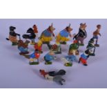 A RARE SET OF 1930S CADBURY COCO CUBS PAINTED LEAD FIGURES including the unusual model Johnathan wal