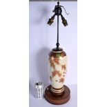 A LARGE 19TH CENTURY JAPANESE MEIJI PERIOD SATSUMA VASE converted to a lamp. 60 cm high inc fittings