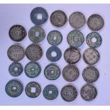 A collection of white metal Chinese coins (24).