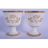 19TH C. ENGLISH PAIR OF CHALICES WITH GILDED DECORATION ONE WITH FP SENIOR AND THE OTHER FP JUNIOR12