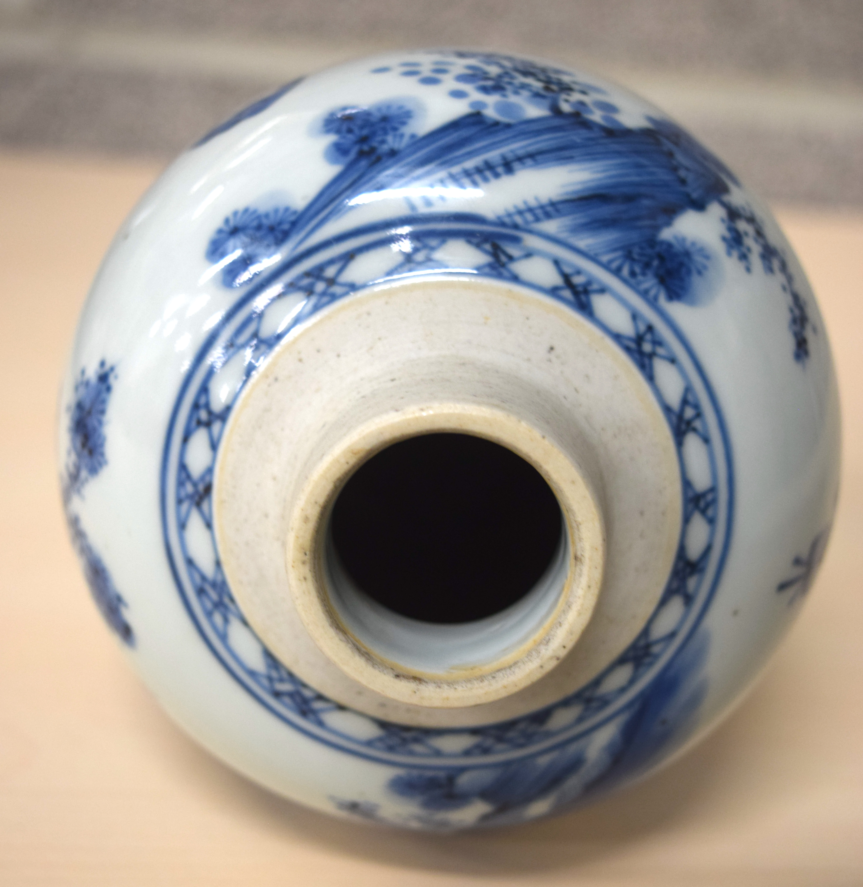 A LATE 17TH/18TH CENTURY CHINESE BLUE AND WHITE PORCELAIN GINGER JAR Kangxi/Yongzheng. 16 cm x 8 cm. - Bild 11 aus 12