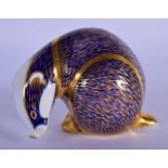 ROYAL CROWN DERBY PAPERWEIGHT BADGER. 8cm high