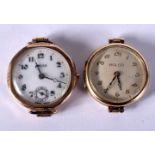 TWO 9CT GOLD WATCHES. 23.7 grams. 2.5 cm wide. (2)