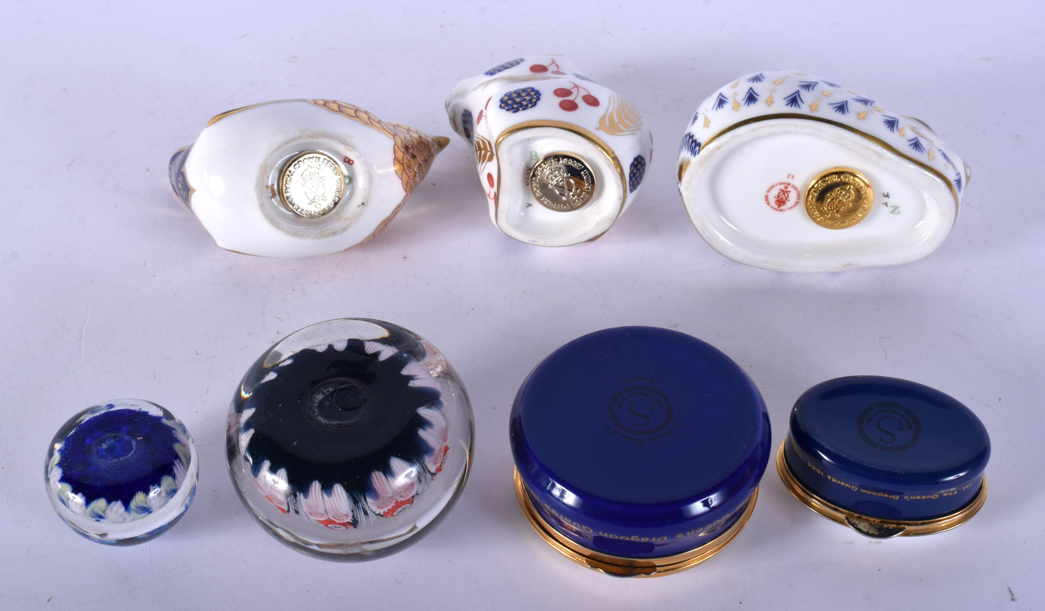 THREE ROYAL CROWN DERBY PAPERWEIGHTS together with paperweights etc. (7) - Image 4 of 4