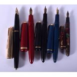 FIVE VINTAGE FOUNTAIN PENS. 65 grams. Largest 13.5 cm long. (5)