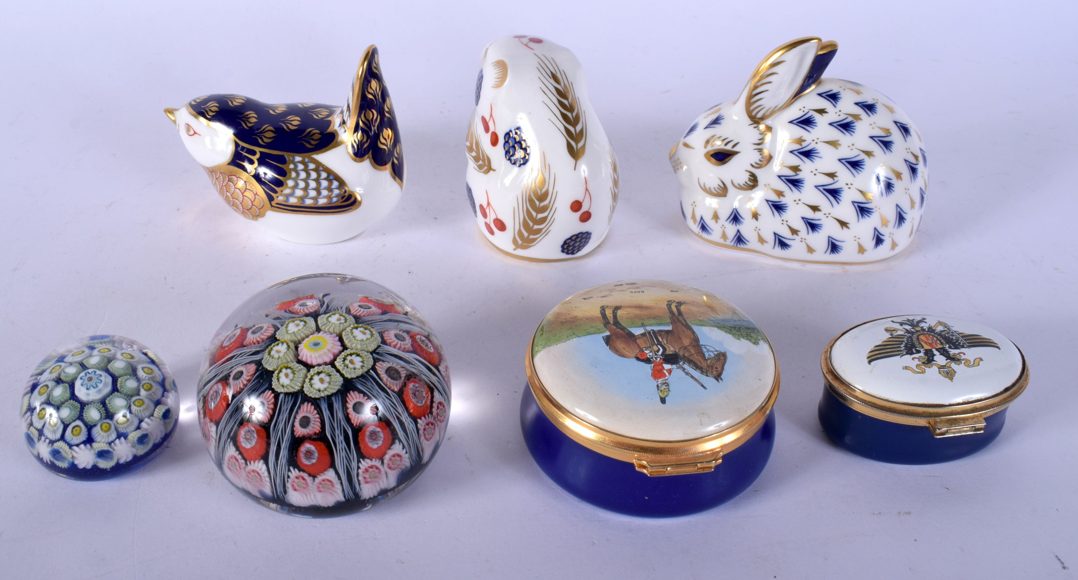 THREE ROYAL CROWN DERBY PAPERWEIGHTS together with paperweights etc. (7) - Image 2 of 4