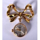 A 9CT GOLD WATCH PENDANT. 11.5 grams. 4.25 cm x 3.5 cm.