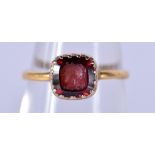 A FINE ANTIQUE 22CT GOLD AND RUBY CAMEO RING. L. 1.9 grams.