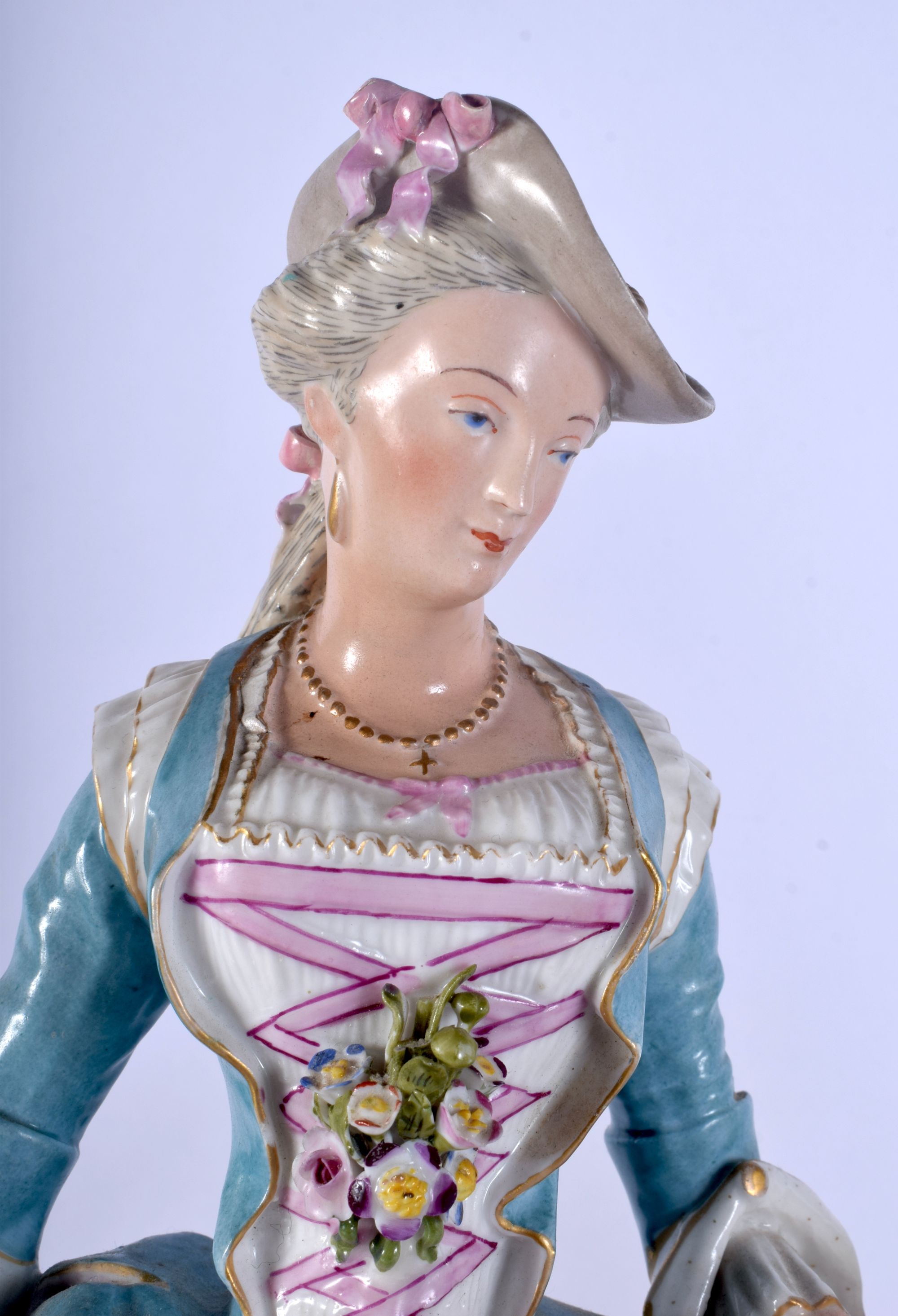 A LARGE PAIR OF LATE 19TH CENTURY GERMAN DRESDEN PORCELAIN FIGURES Meissen style. 42 cm high. - Image 5 of 9