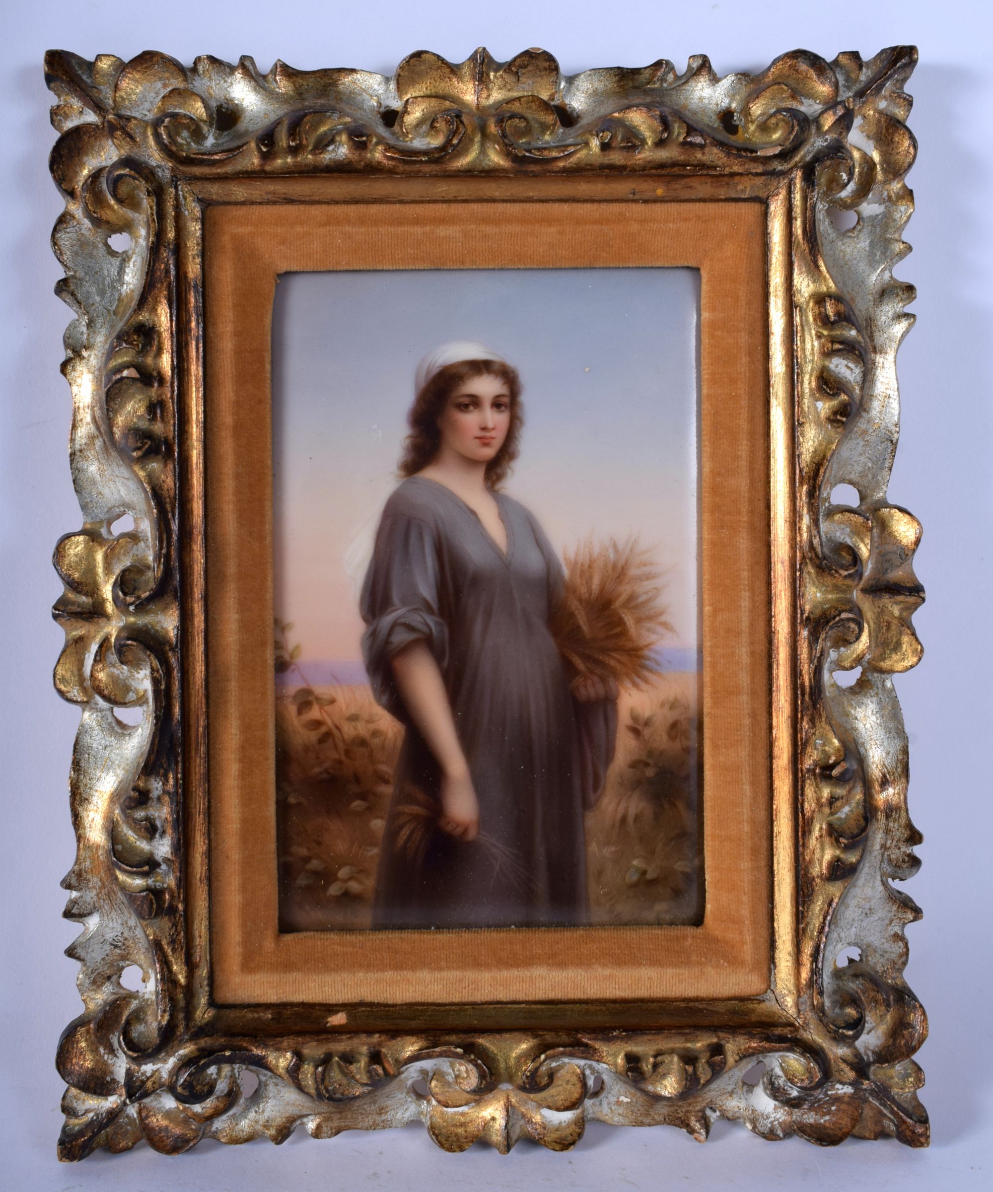 A 19TH CENTURY KPM PORCELAIN PLAQUE OF RUTH. 24 cm x 18 cm.