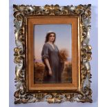 A 19TH CENTURY KPM PORCELAIN PLAQUE OF RUTH. 24 cm x 18 cm.