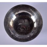 A MEXICAN SILVER BOWL. 127 grams. 12 cm wide.