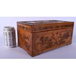 AN EARLY 20TH CENTURY CHINESE CARVED SANDALWOOD CASKET AND COVER Late Qing/Republic, carved with fol