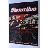 A STATUS QUO SILVER PEN SIGNED REUNION TOUR 2013 POSTER. 68 cm x 48 cm.