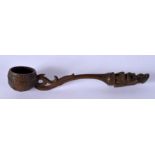 A 19TH CENTURY EUROPEAN CARVED WOOD COLONIAL FOLK ART SPOON carved with figures and animals. 22 cm l