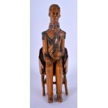 AN UNUSUAL 19TH CENTURY EUROPEAN CARVED MILITARY FOLK ART FIGURE possibly Napoleonic. 23.5 cm high.