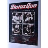 A STATUS QUO SILVER PEN SIGNED REUNION TOUR 2014 POSTER. 68 cm x 48 cm.