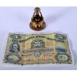 A RARE GRINNELL AUTOMATIC SPRINKLER together with a bank note. (2)
