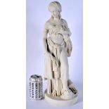 A LARGE ANTIQUE COPELAND PARIAN WARE FIGURE OF RUTH. 46 cm high.