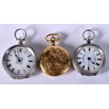 THREE VINTAGE WATCHES. 130 grams. Largest 2.25 cm wide. (3)