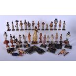 A COLLECTION OF 19TH/20TH CENTURY INDIAN COMPANY SCHOOL FIGURES in various forms. Largest 21 cm high