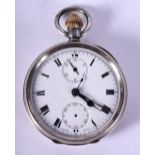 A SILVER POCKET WATCH. 91 grams. 4.5 cm wide.