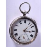 AN ANTIQUE SILVER POCKET WATCH. 171 grams. 5.5 cm wide.