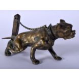 A RARE 19TH CENTURY EUROPEAN BRONZE NOVELTY MATCH STRIKER formed as a hound. 12 cm x 6.5 cm.