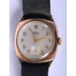 A GOLD AVIA WRISTWATCH. 17.8 grams. 3 cm wide.