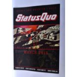 A STATUS QUO GOLD PEN SIGNED REUNION TOUR 2013 POSTER. 68 cm x 48 cm.