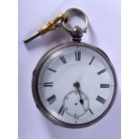 AN ANTIQUE SILVER POCKET WATCH. 128 grams. Birmingham 1883. 5.25 cm wide.