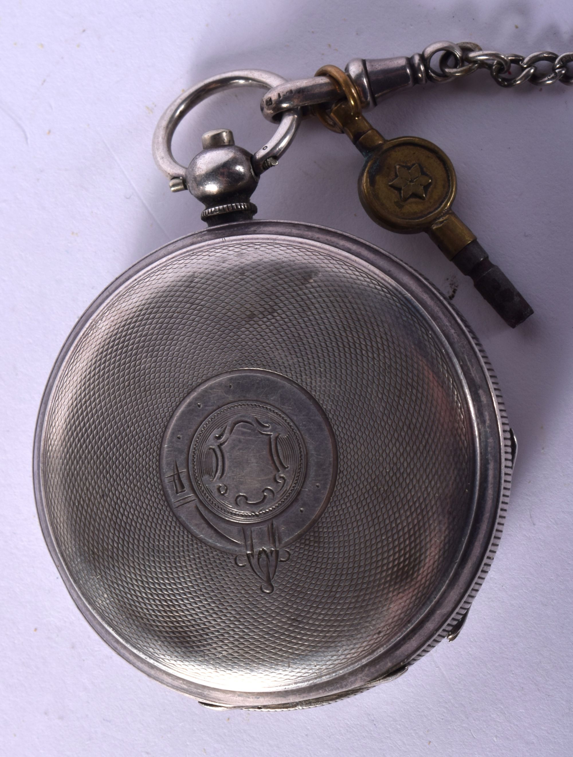 A SILVER POCKET WATCH. 107 grams. 5 m wide. - Bild 2 aus 5