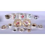 A COLLECTION OF 18TH/19TH CENTURY DERBY TEA WARES etc. (qty)