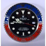 A ROLEX ADVERTISING DEALER DISPLAY HANGING WALL CLOCK. 30 cm diameter.