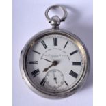 AN ANTIQUE SILVER POCKET WATCH. 166 grams. 5.5 cm wide.