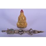 AN EARLY 20TH CENTURY CHINESE TIBETAN PAINTED BRONZE FIGURE OF A BUDDHA Late Qing/Republic^ together